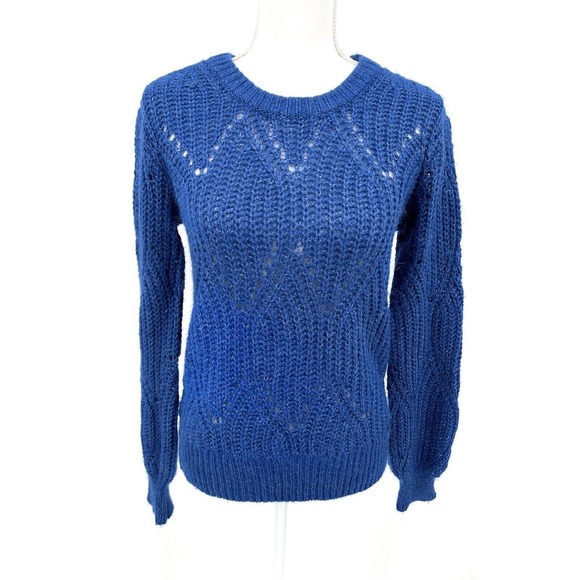 Abercrombie & Fitch Sweaters - abercrombie fitch women sweater medium Alpaca Wool Blend Blue Large Knit Top